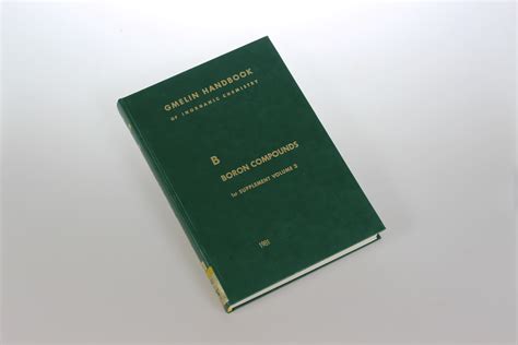 Gmelins Handbuch Der Anorganischen Chemie B Boron Compounds St