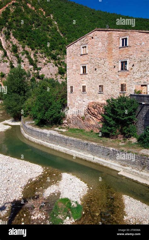 Panorama Del Centro Storico Di Piobbico Stock Photo Alamy