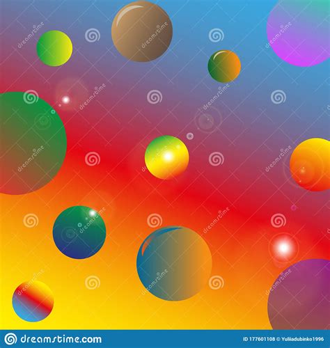 Abstract Background With Cluster Of Spheres Multicolored Bubbles On A