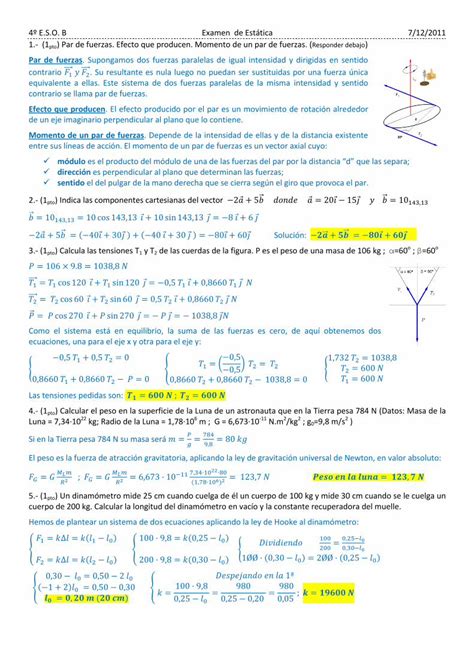 PDF Examen estática 4º ESO B resuelto DOKUMEN TIPS