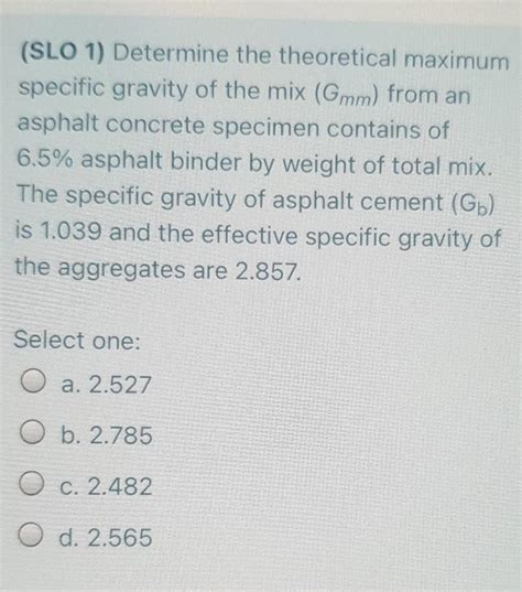 Solved Slo Determine The Theoretical Maximum Specific Chegg