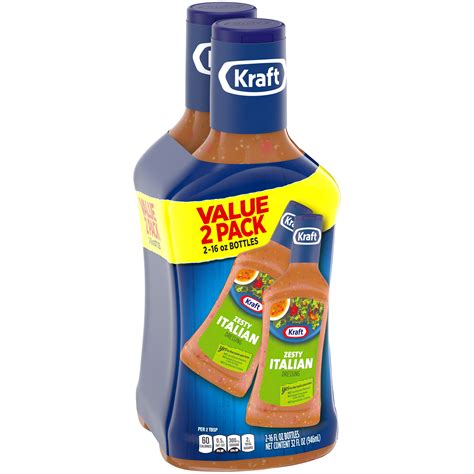 Kraft Zesty Italian Salad Dressing Value Pack 2 Ct Pack 16 Fl Oz