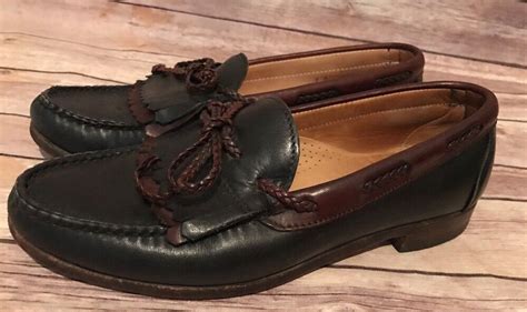 Allen Edmonds Woodstock Sz B Kiltie Black Brown Leather Slip On