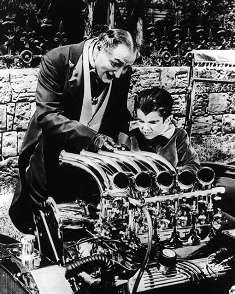 The Munsters Fred Gwynne As Herman Outside House With Eddie Butch