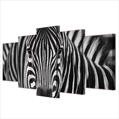 Zebra Wall Art Zebra Canvas Art Zebra Wall Decor 5 Piece Etsy