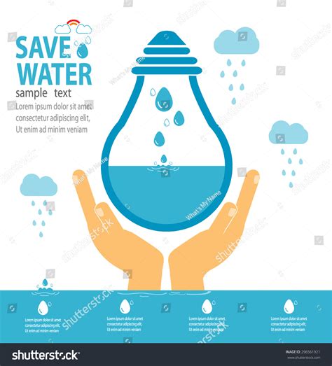 Save Water Concept Ecology Save Water Vector De Stock Libre De