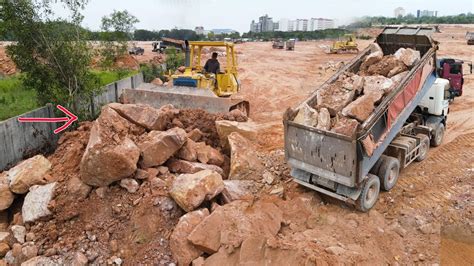 Ep Omg Extremely Mighty Komatsu Dozers Pushing Most Big Rock Mixed