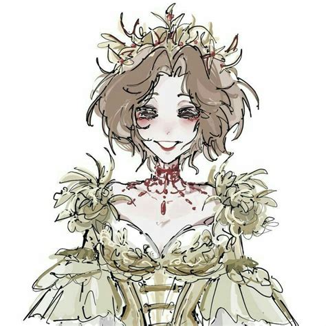 A Drawing Of A Woman In A Dress With Flowers On Her Head And Hands