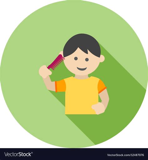 Brushing Hair Royalty Free Vector Image Vectorstock