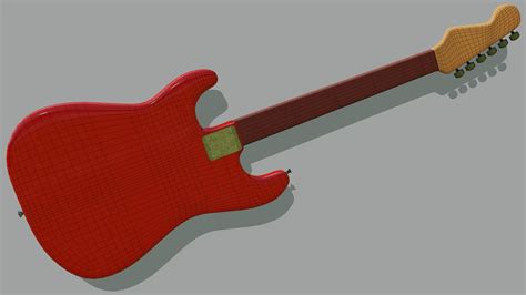 Red Stratocaster Guitar D Model Cgtrader