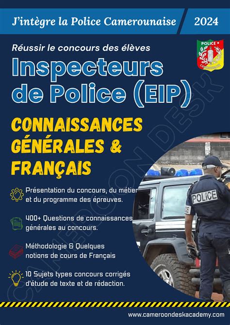 Bord de prépa concours Inspecteurs de Police Cameroun Cameroon Desk