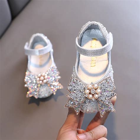 Zapatos de princesa con lentejuelas y diamantes de imitación para niña