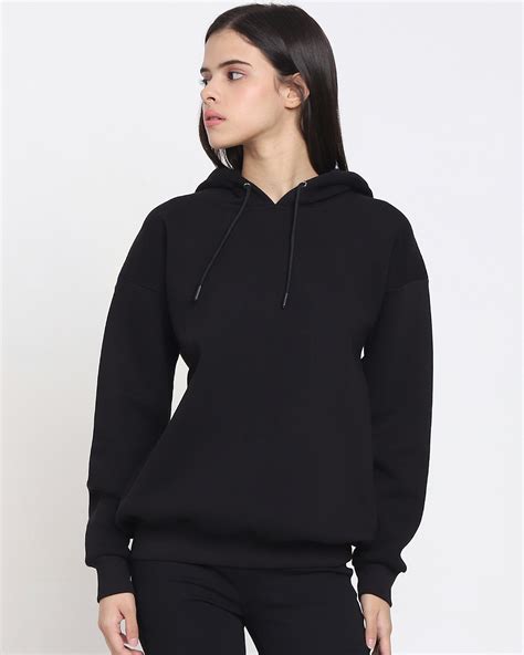 Buy Womens Black Oversized Hoodies Online At Bewakoof