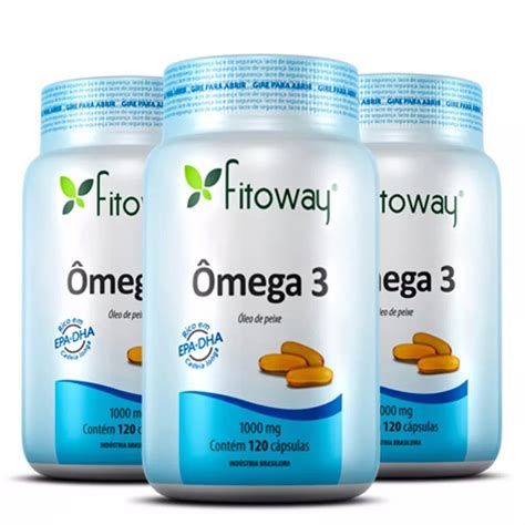 Ômega 3 1000mg 3x 120 cápsulas Fitoway Submarino