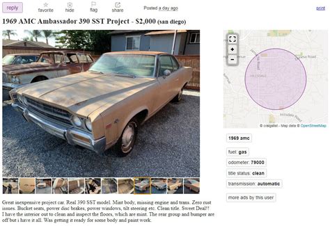 Kenosha Roller 1969 Amc Ambassador Sst 390 Barn Finds