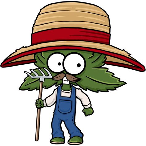 Granjero De Personaje De Marihuana De Cannabis De Dibujos Animados Lindo 9584916 Png