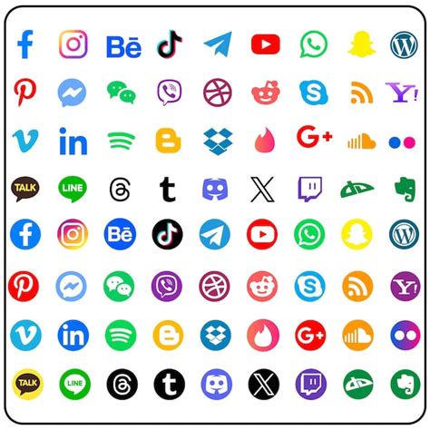 Gratis Vector Social Media Iconen Ingesteld Met Facebook Instagram