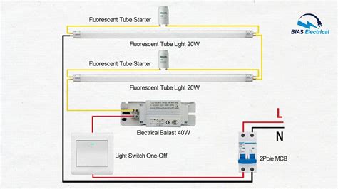 The Wiring Diagram Shows How To Use Fluorescent Tube Lights For