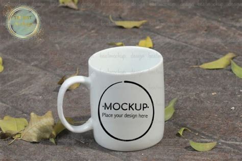 White Mug Leaves Fall Style Mockup Graphic By Thebest Mockup Creative