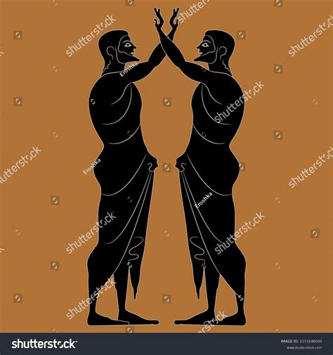 Symmetrical Ethnic Design Two Standing Ancient Stock Vector Royalty Free 2153146049 Shutterstock