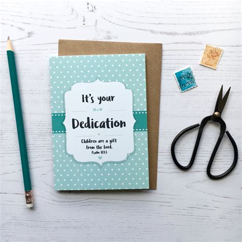 Dedication A6 Card Baby Dedication Gifts Modern Dedication