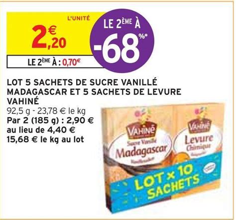 Promo VAHINÉ LOT 5 SACHETS DE SUCRE VANILLÉ MADAGASCAR ET 5 SACHETS DE