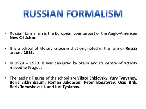 Russian Formalism An Essay Literary Theory And Criticism