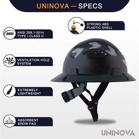 Buy Full Brim Hard Hat Safety Helmet Vented Uninova Ansi Z89 1 Approved Osha Hard Hats