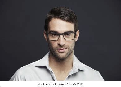 Close Photo Serious Smart Man Glasses Stock Photo 367770461 | Shutterstock