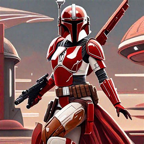 Full Figure Whole Body A Female Mandalorian Warrior