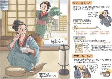 Tanuki Kimono Edo Period Toothbrushing Handy Chart By Edo Lover