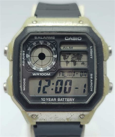 Casio Ae Wh Quartz Digital World Time Vintage Mens Watch Ebay