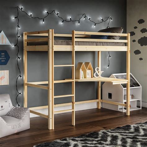 Buy Vida Designs Sydney High er Bunk Bed, Solid Pine Wood Kids Loft Bed ...