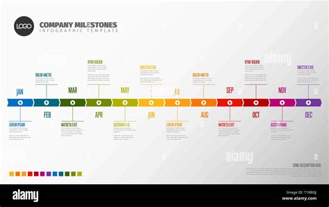 Full Year Timeline Template With All Months On A Horizontal Time Line