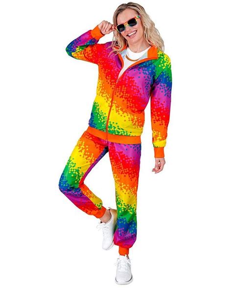 Pixel Rainbow Party Tracksuit Adult Costume Party Delights