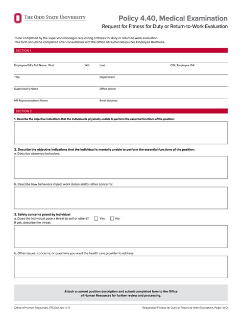 Fit For Duty Form Fill Out Sign Online DocHub