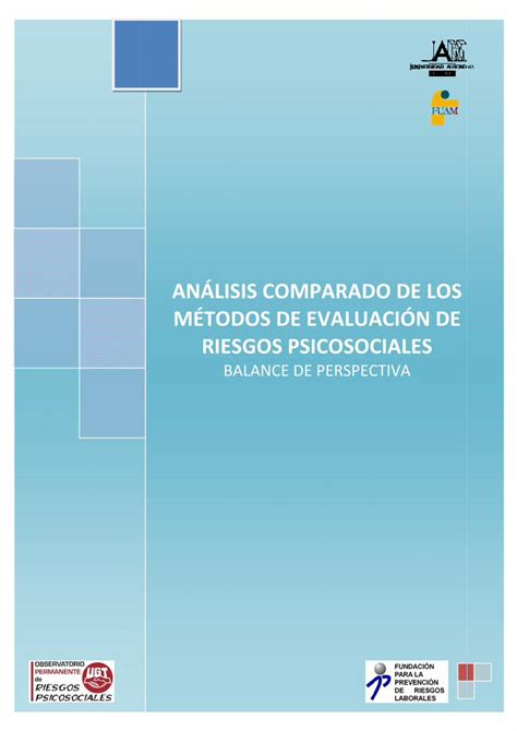 Pdf A N Lisis Comparado De Los M Todos De Evaluaci N De Riesgos