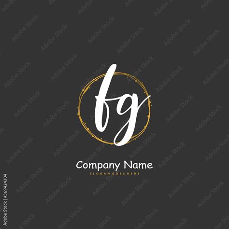 F G FG Initial handwriting and signature logo design with circle ...