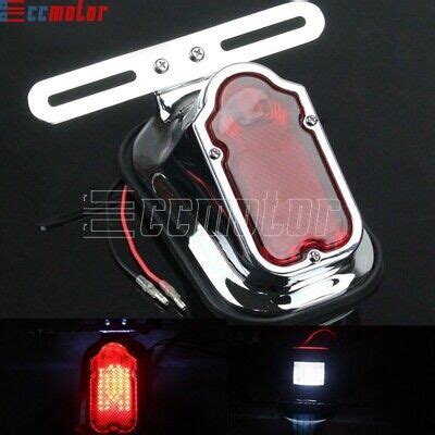 Chrome Red Tombstone Brake Tail Light Signal Fit For Harley Dyna