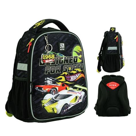 ᐉ Шкільний рюкзак каркасний KITE Education з ортопедичною спинкою HW S Hot Wheels