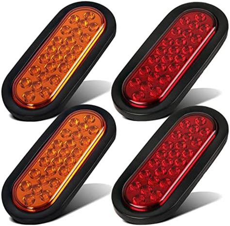 Amazon Partsam 2pcs 6 Inch Oval Amber LED Trailer Lights 24LED 6