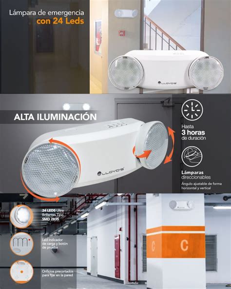 Lámpara de emergencia con 24 LEDs LP 332 Lloyds