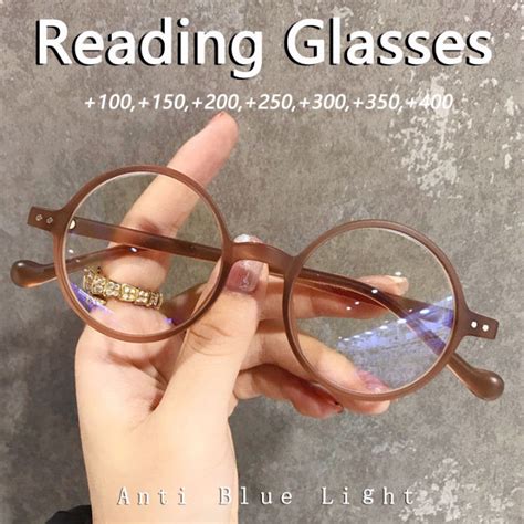 100 To 400 Anti Blue Light Reading Glasses Women Fashion Green Round