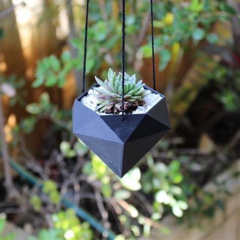 Diamond Hanging Pot 3d Printed Pot Suspendu Etsy Pots