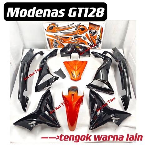 MODENAS GT128 Cover Sets Complete Sets Mseki Hitam Biru Merah Hijau