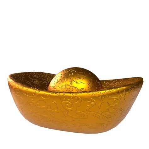 Chinese New Year Icon Gold Ingot D Render Png