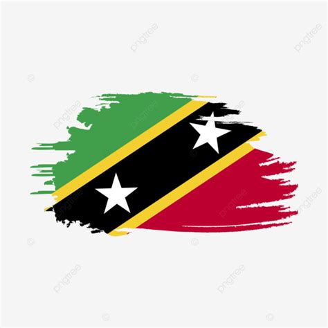 Saint Kitts And Nevis Flag Stylized On White Transparent Background