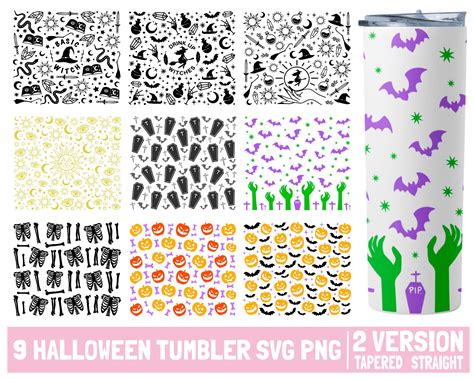 9 Halloween Tumbler Svg Png Bundle 20oz Tumbler Halloween - Etsy