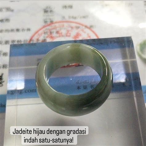 Cincin Jempol Mm Giok Asli Jadeite Premium Bersertifikat Grade A