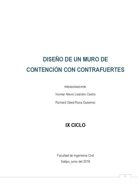 PDF Muros de Contención Con Contrafuerte DOKUMEN TIPS